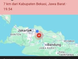 Gempa Bermagnitudo 4,9 SR Mengguncang  Wilayah  Cikarang Dan Sekitarnya Hari Ini