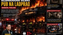 Kebakaran Hebat Melanda Pub Na Ladprao di Bangkok Utara Thailand